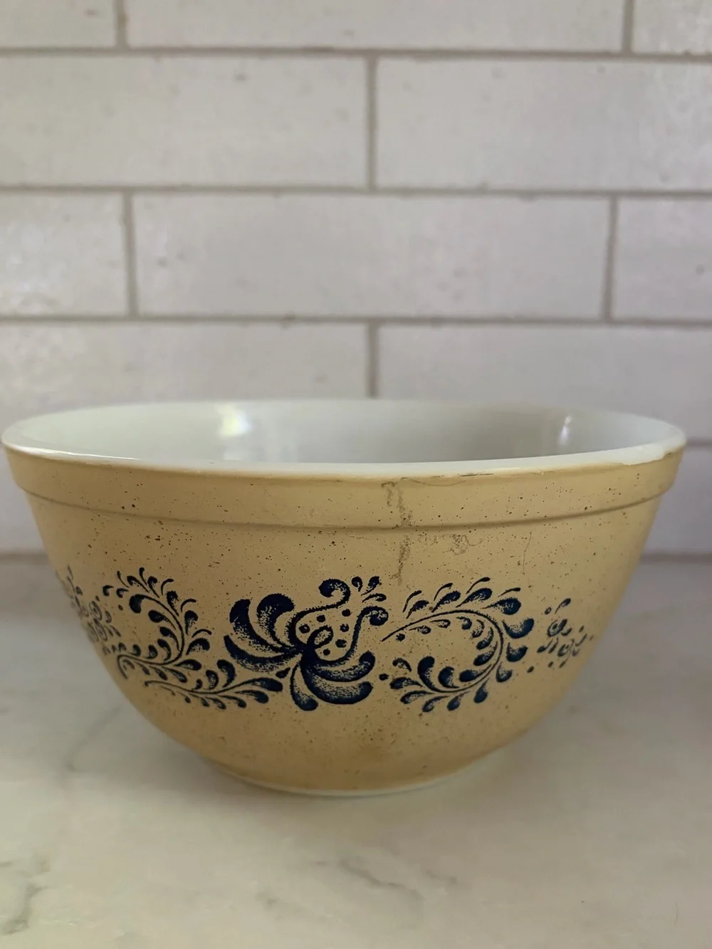 Pyrex VINTAGE Blue Floral Bowl